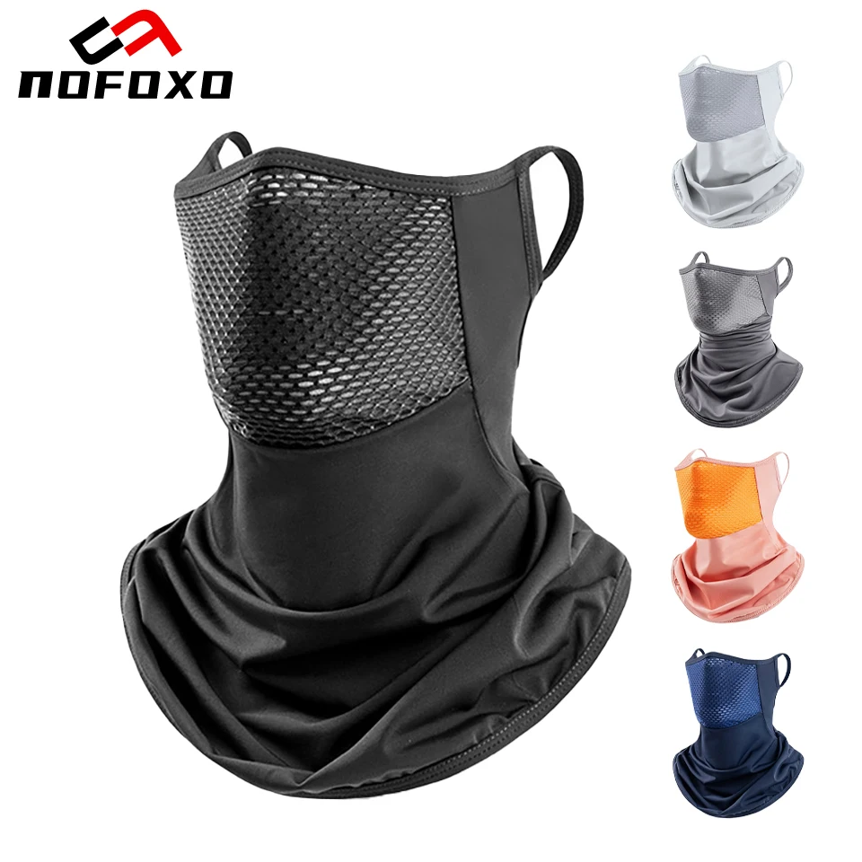 AliExpress nofoxo NOFOXO Sunscreen Face Mask Ear-hanging Breathable Ice Silk Summer Cycling Neck Gaiter Scarf Running Climbing Camping Outdoor