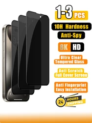 1-3Pcs Privacy Tempered Glass for IPhone 15 14 13 12 11 Pro Max XS Plus Anti-Spy 10H Screen Protector