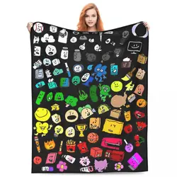 BFDI Inanimate Insanity All Characters Blanket Picnic Flannel Bedding Throws For Couch Bed Warm Design Quality Bedspread Gift