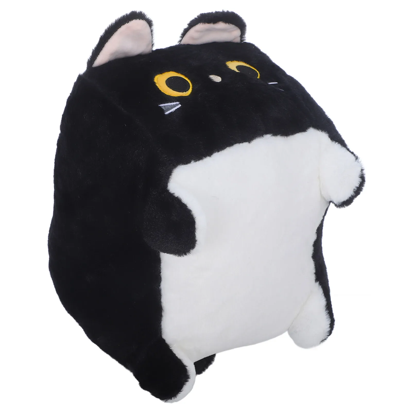 

Stuffed Cube Cat Toy 30cm White Kitten with Zipper Warm Cartoon Throw Pillow Animal for Birthday Party Gifts