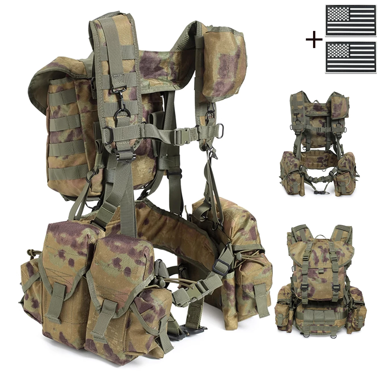 

Hunting vest with multiple storage pockets MOLLE system, adjustable shoulder and waist straps