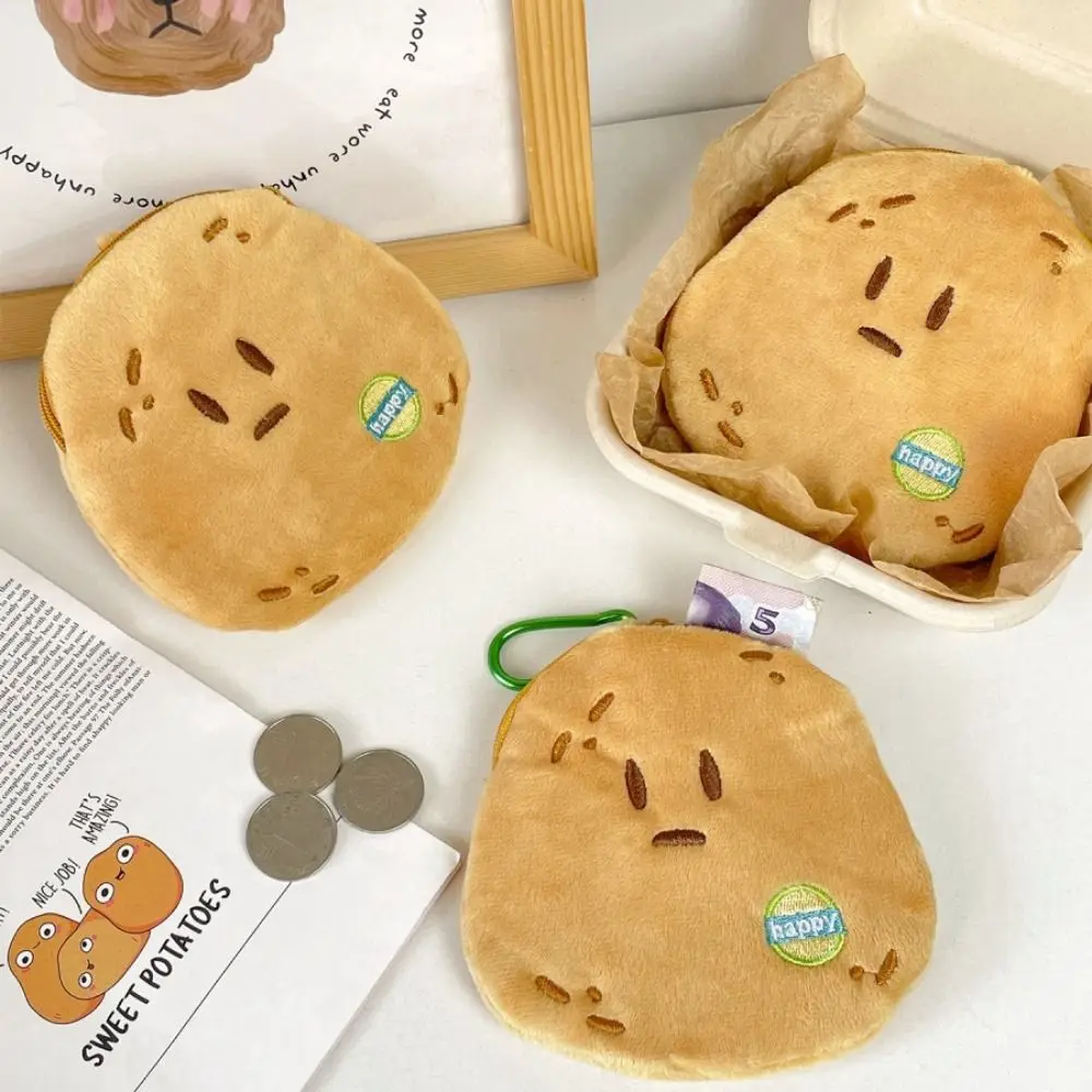 with Metal Buckle Potato Head Plush Coin Purse Mini Cartoon Potato Head Purse Bag Cute Portable Potato Earphone Bag Travel