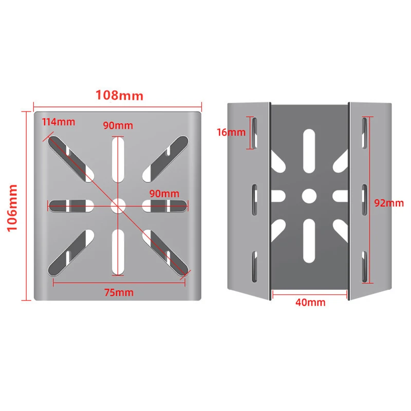 1Set For Outdoor Pole Monitoring Bracket Univsesial Adapter Plate 100/200mm Long Hoop With Stainless Steel Camera Mount Panel image 6