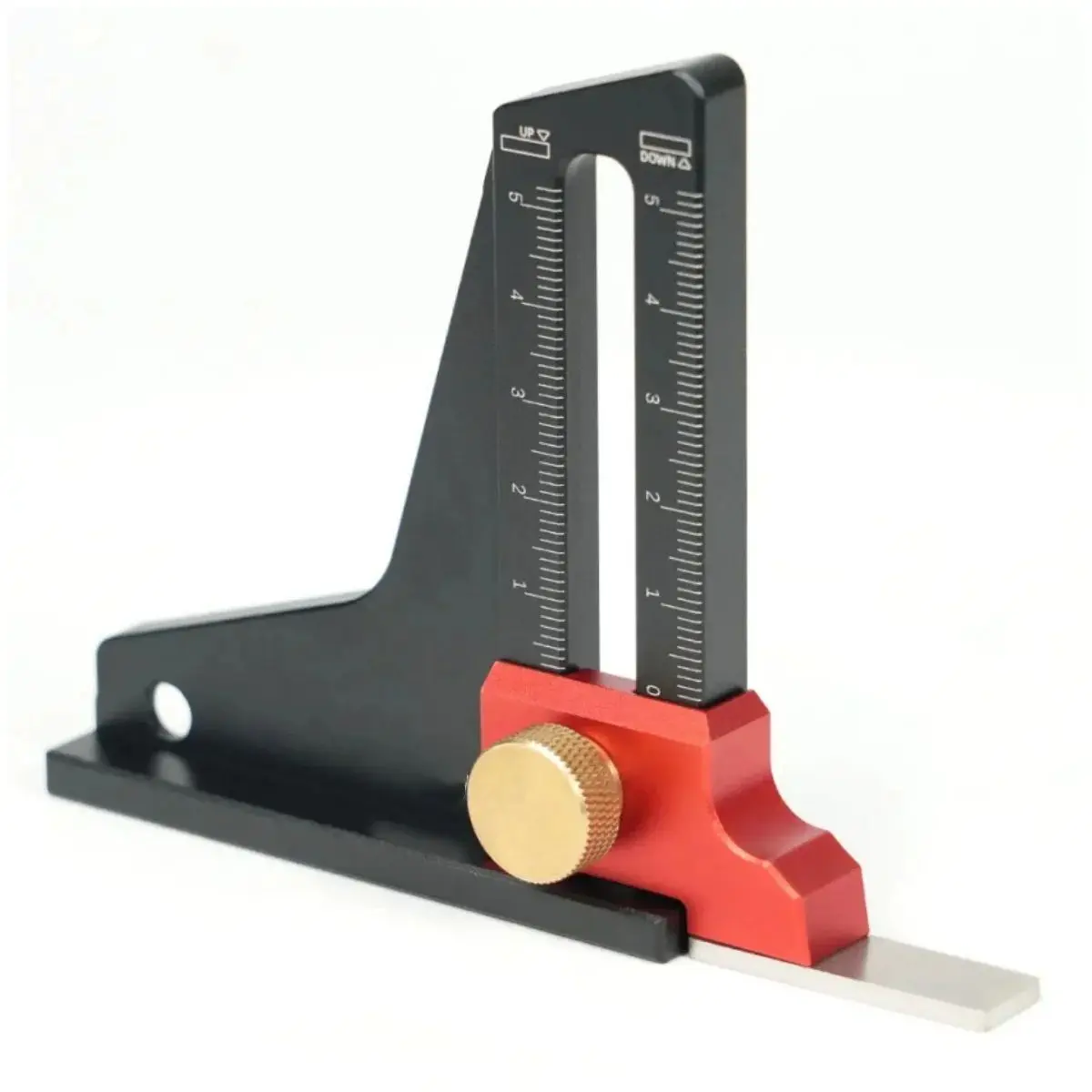 Table Saw Depth Gauge 0-50mm Aluminum Adjustable with Lock for Router Table Height Setting