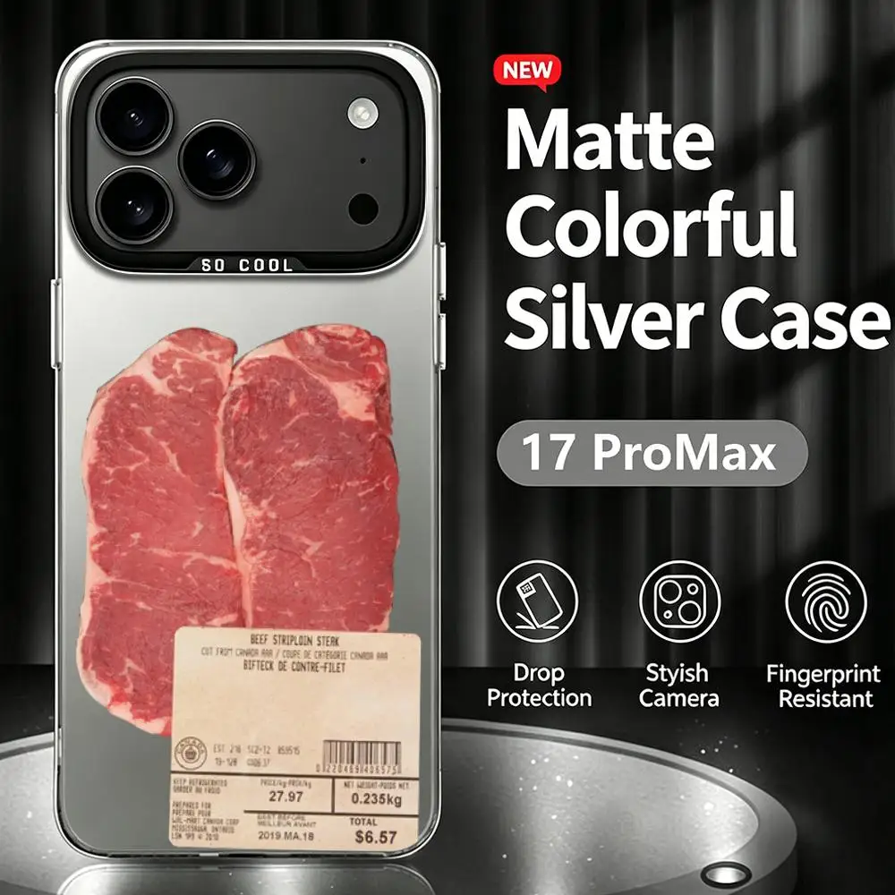 Забавный чехол для телефона Pidan Kobe Beef с цветным электропокрытием для iPhone 17, 16, 11, 14, 15, 12 Pro, 11 Plus, 13 Pro MAX, противоударный чехол