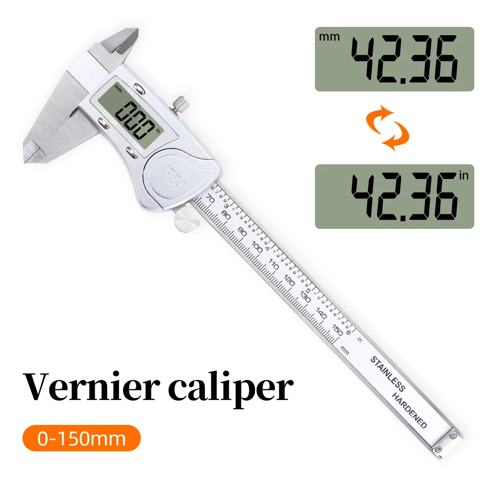 0-150mm Vernier Caliper IP54 Stainless Steel Digital Caliper Inner Outer Diameter Woodworking Gauge Tools Measuring Ruler