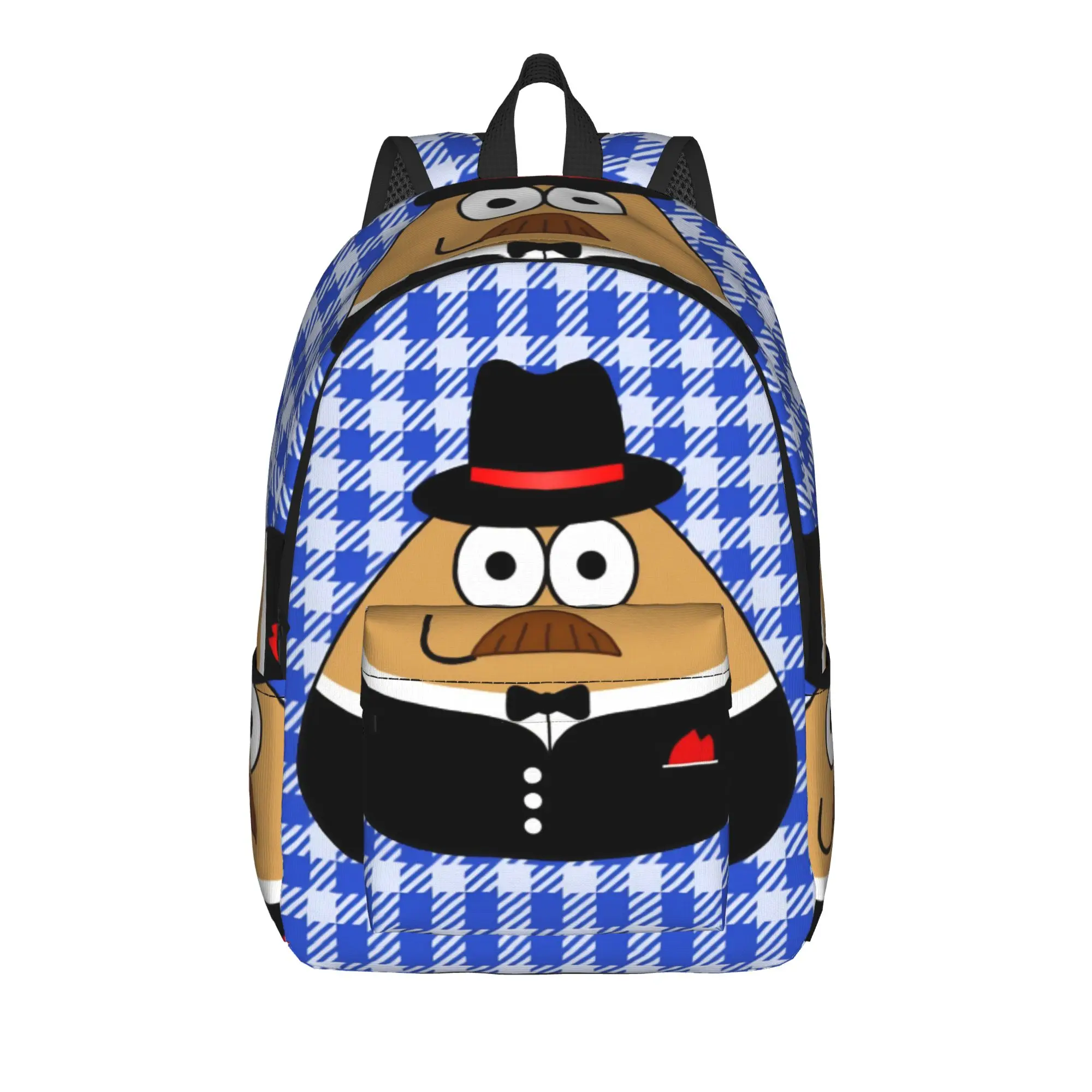 My Pet Alien Pou Classical Backpack Outdoor High School Work  Daypack for Men Women Laptop Computer Canvas Bags
