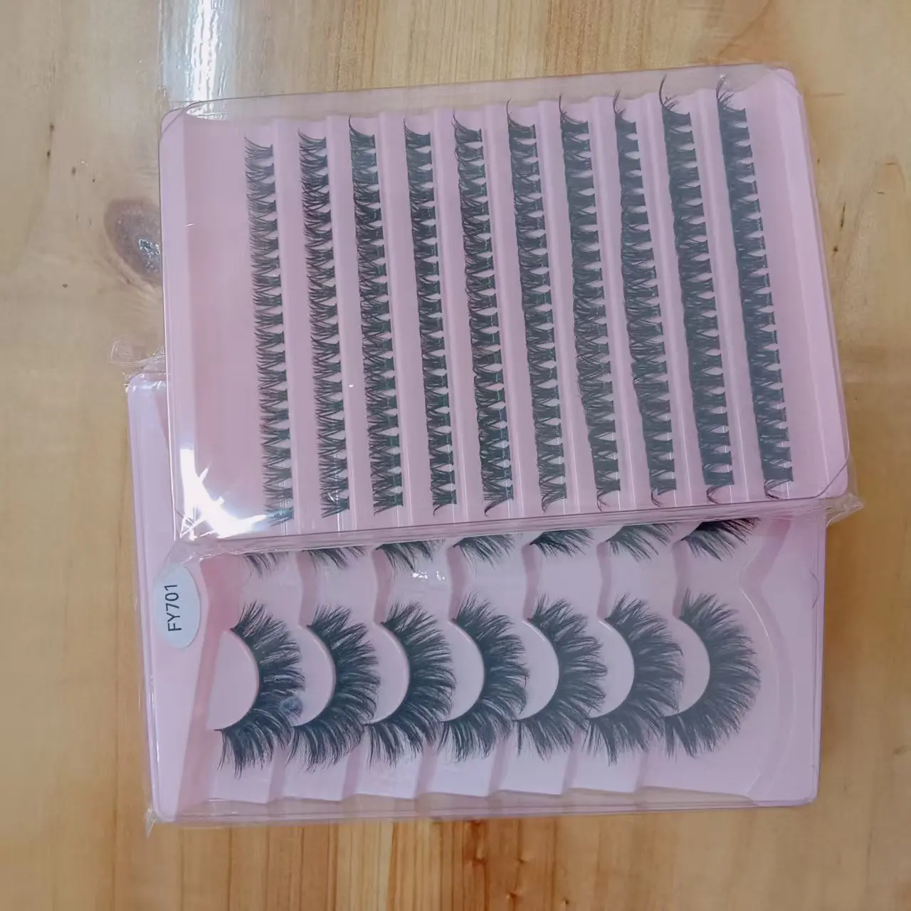 3D-Wimpern im Großhandel, natürlicher Look, handgefertigte, voluminöse Kunstwimpern, leicht, für glamouröses Augen-Make-up. – Detail 3