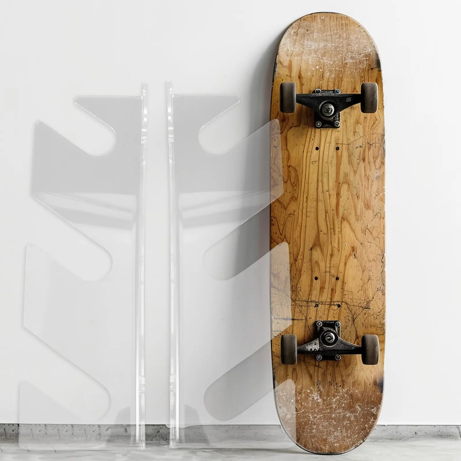 

1Pair Skateboard Display Wall Rack Transparent Acrylic 3 Tier Stand Snowboard Wall Shelf Longboard 2 Inch Deck Storage