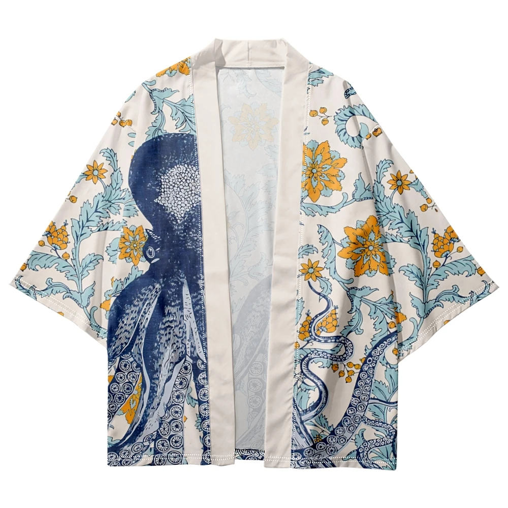 Streetwear Cartoon Printed Haori Cardigan Fashion Men Women Beach Yukata Asian Clothes Japanese Cosplay Kimono Plus Size