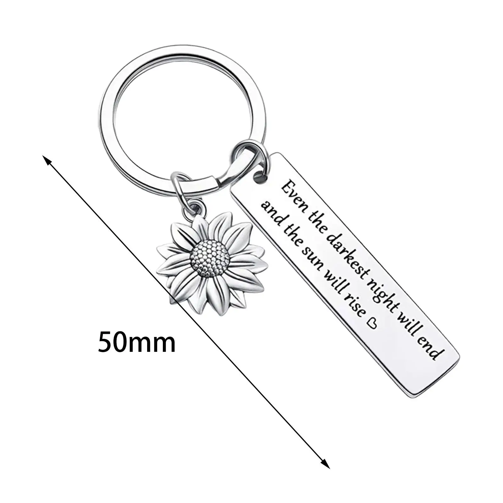 2xStainless Steel Inspirational Quote Keychain Keyrings for sons