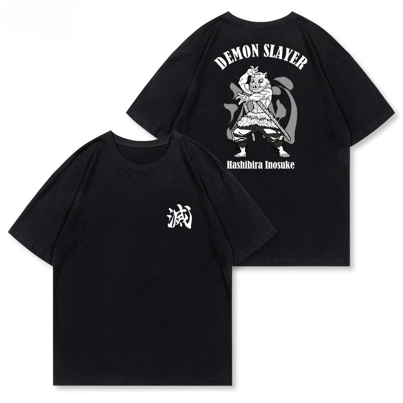 

Футболка с изображением рта Pingyi Zhizhu Ghost Destroyer Blade, аниме, американский ретро-тренд, брендовая повседневная футболка из плотного хлопка с короткими рукавами