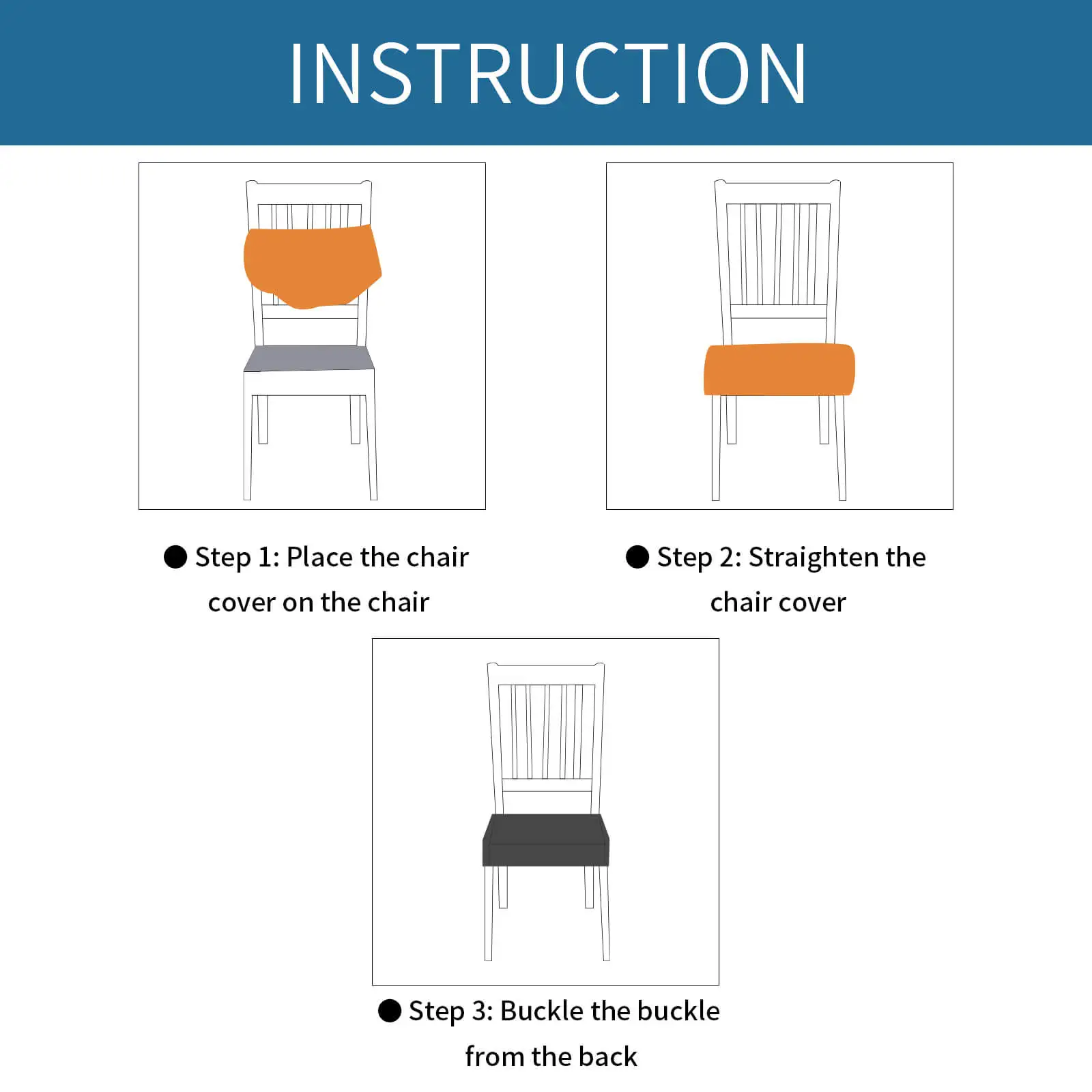 6PCS WaterProof Dining Room Chair Cover Seat Covers Spandex Removable Washable Elastic Cushion Covers For Home Hotel