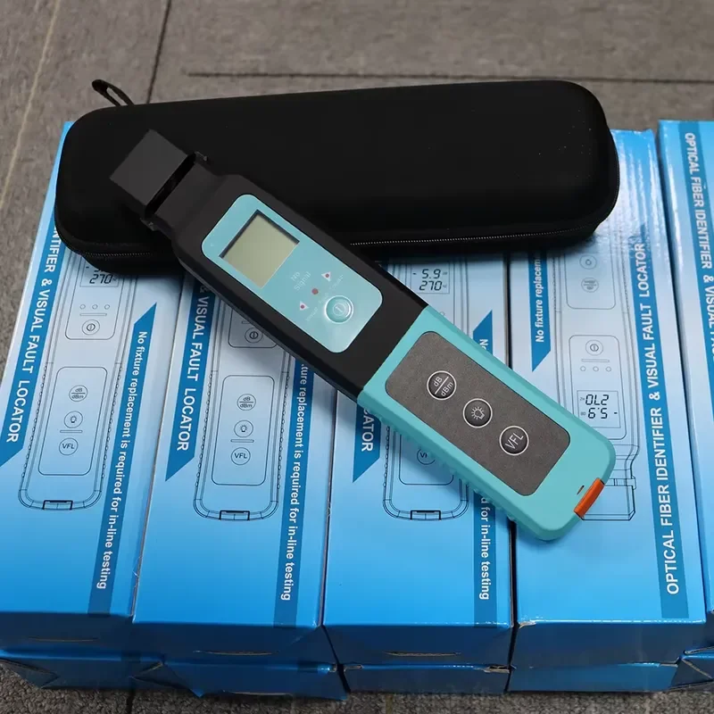 Hot Selling Fiber Optic Identifier 3-in-1 with VFL LED Built in 10mw Power Meter 800nm-1700nm SM MM 0.25/0.9mm Live Detector