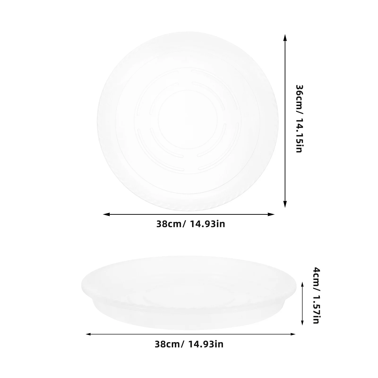 4 Buah Alas Pot Tanaman Bulat Plastik Transparan 16 Inci untuk Penggunaan Dalam dan Luar Ruangan, Baki Tetes Pot Bunga, Alas Drainase Penanam