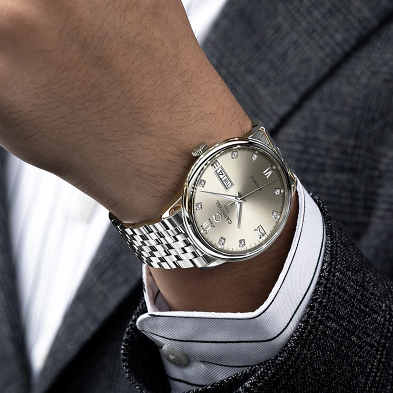 Carnival Mechanical Watch for Men 316 Stainless Steel Sapphire Glass MIYOTA Movement Automatic Watches Week Calendar Wristwatch