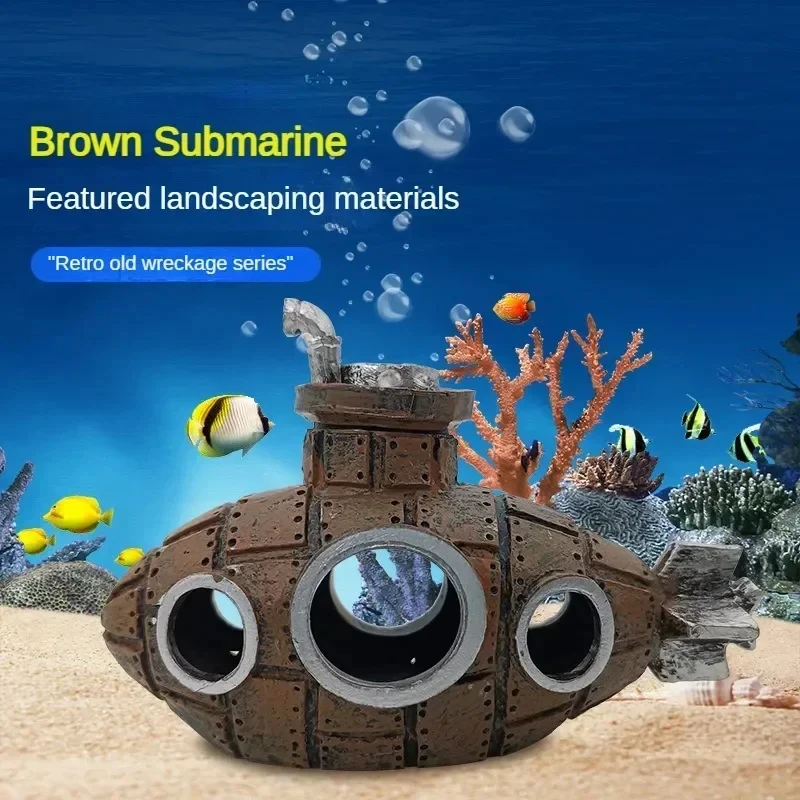 Resin Submarine Ornaments Fish Shrimp Shelter Cave Landscaping Accessories for Aquarium Fish Tank Decorations