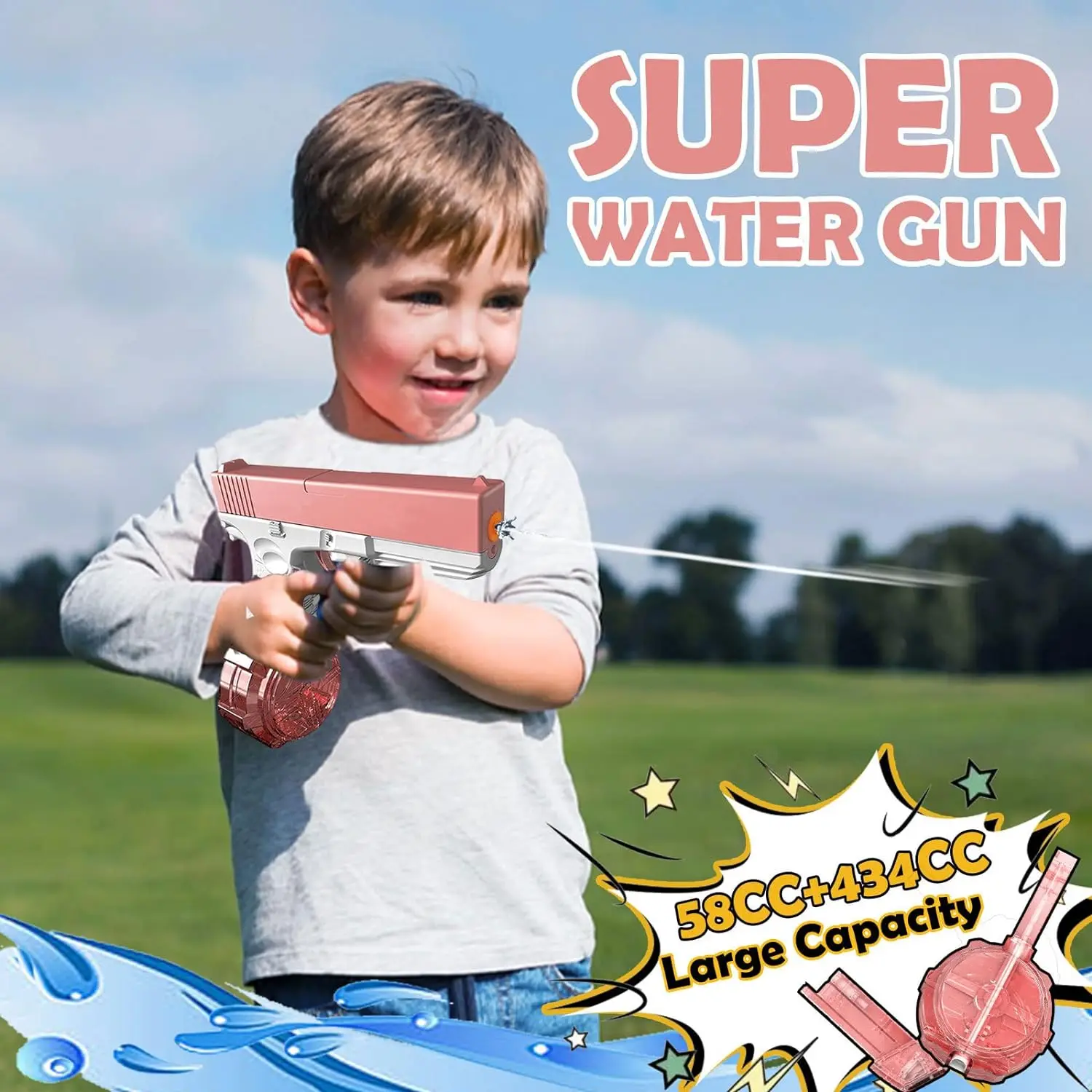 Water Gun Capacity 100CC Ideal Summer Gift Swimming Pool Beach Outdoor Water Toy Suitable for Boys Girls Toddlers Sea Toys