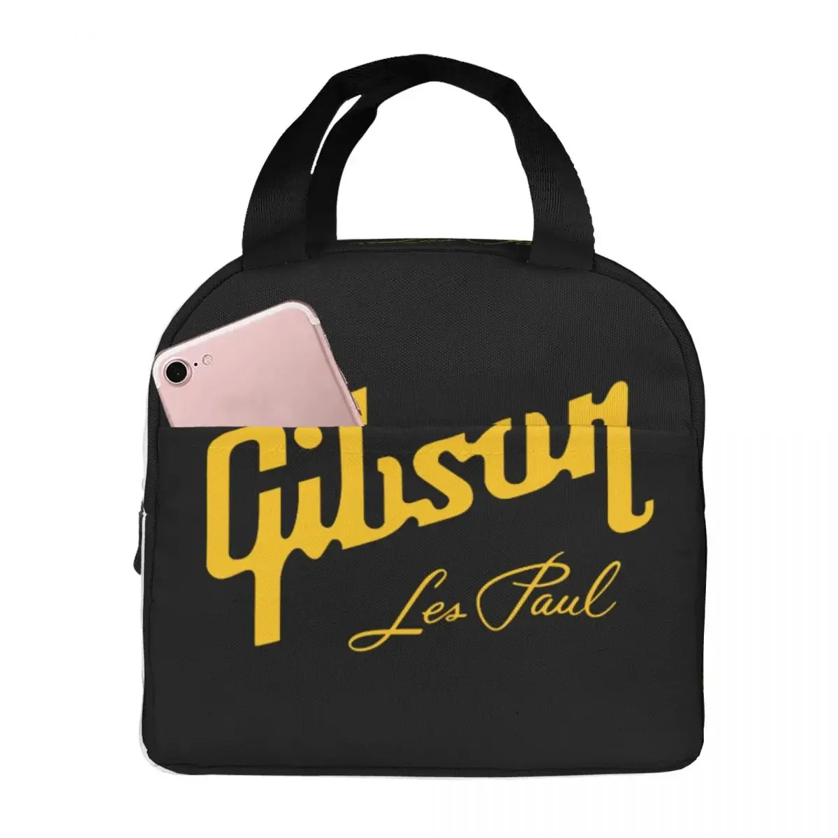 Guitar Logo Music Legends Of Ton Insulated Lunch Bags Cooler Bag Meal Container Gibsons Leakproof Tote Lunch Box Men Women