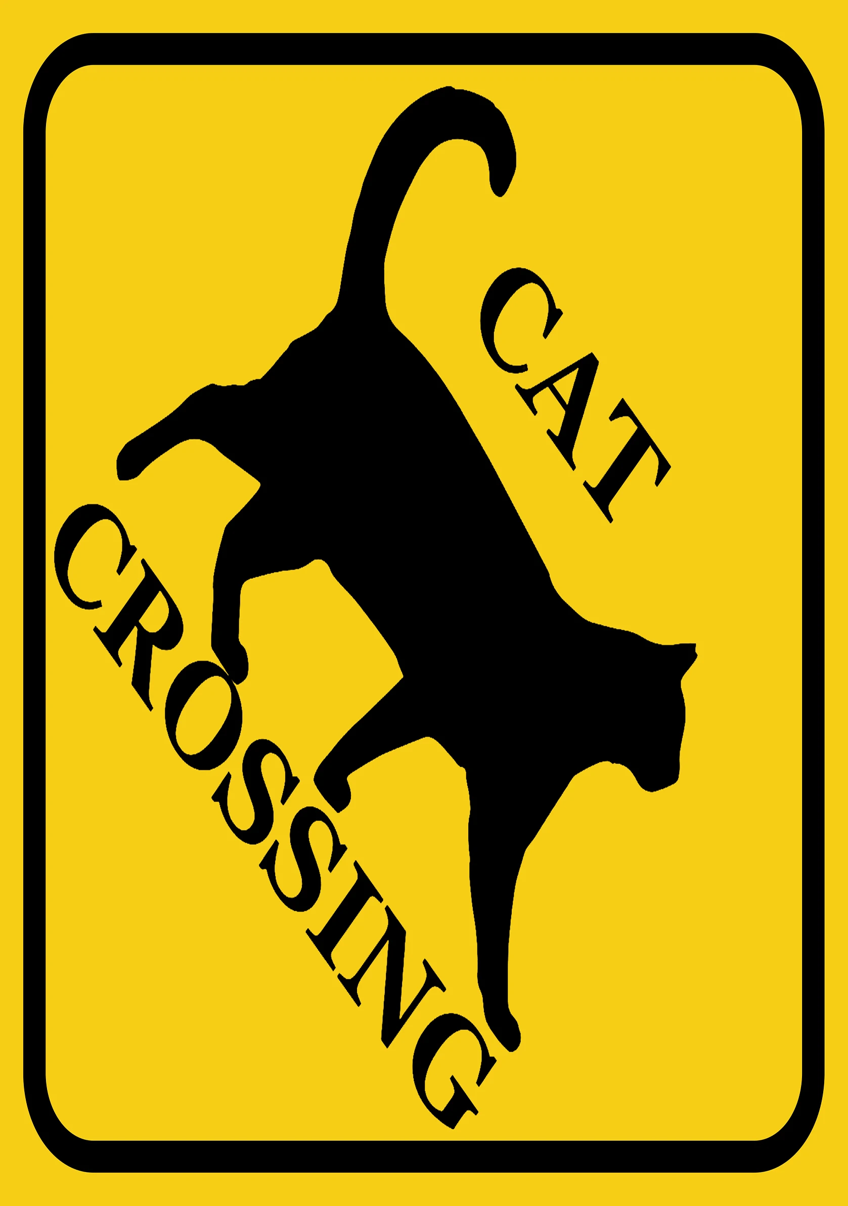 Rogue River Tactical Funny Metal Warning Cat Crossing XING Blechschild Wanddekoration Man Cave Bar Kitten