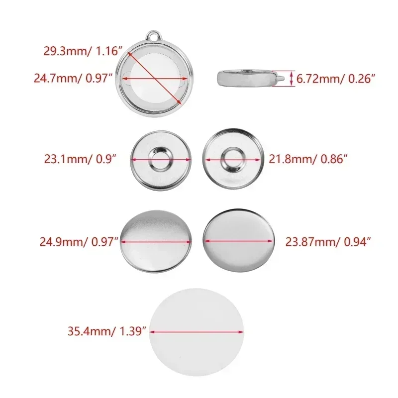 50Pcs/set Double-sided Keychain Button Making Supplies for Button Maker Machine 25mm/32mm/37mm for Badge Crafts Press Maker