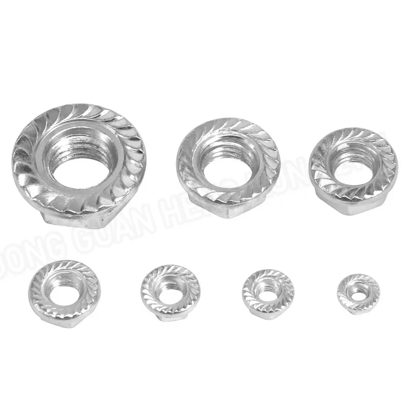 

Galvanized Hex Flange Nuts M3-M12 Non-Slip Nylon Collar Knurled Nuts 3D Printer Accessories 10pcs/Pack