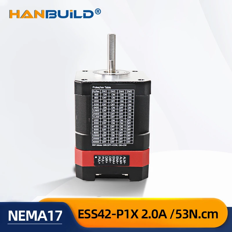 

Nema17 Integrated Servo Motor With Drive ESS42-P1X-48MM 0.53N.m 2.0A 48mm 12v 42 Stepper Servo Motor