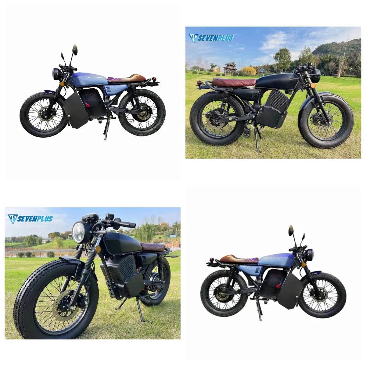 

2025 Newest Canada US 5000W Vintage Style Electric CG Motorcycle Cafe Racer E Bike Citycoco Scooter Without Battery