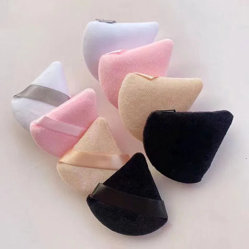 6PCS-boxed Dreieck Samt Puderquaste Make-Up Schwämme für Gesicht Augen Konturierung Schatten Dichtung Kosmetische Foundation Make-Up-Tool
