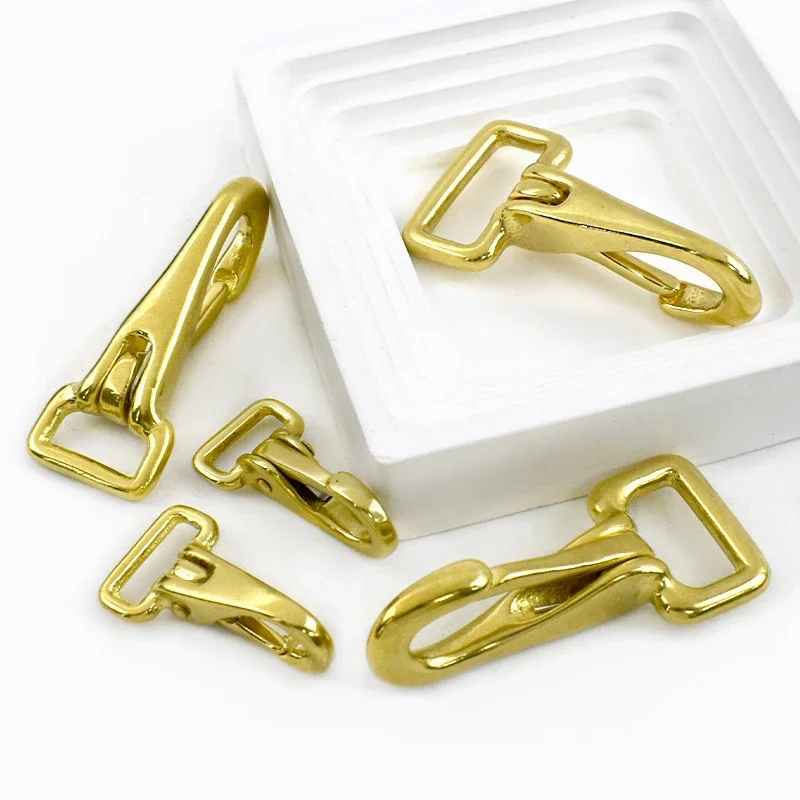 1-5Pcs Solid Brass Hook Buckle Carabiner Trigger Clip Snap Clasp Bag Strap Dog Collar Key Chain Buckles DIY Hardware Accessories
