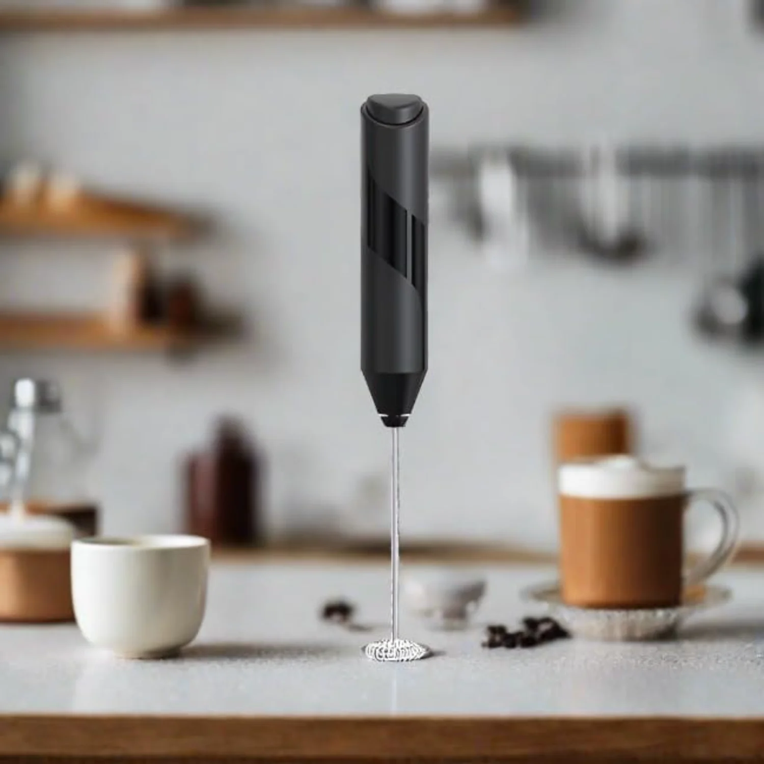 Насадка для вспенивания молока, пеногенератор из нержавеющей стали на батарейках, миксер для взбивания напитков, блендер для кофе, фраппе, латте, макиато, матча