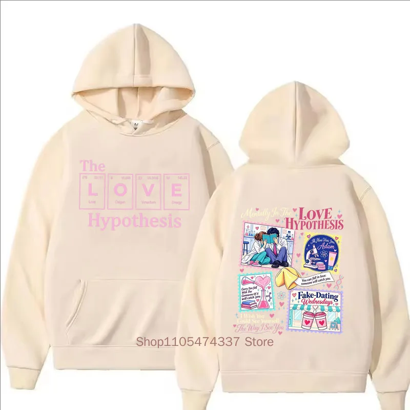 Der Love Hypothesis Print Hoodie Herbst Winter Damen Lustiger lässiger modischer Streetwear Pullover Langarm Fleece Sweatshirt – Detail 7