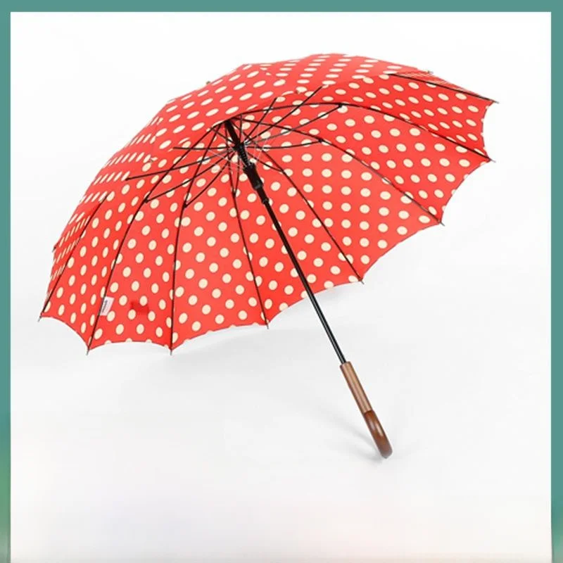 

Automatic Long Handle Umbrella Women's Printed Wave Dot Sensation Point Straight Stick Bone Large Sun Rain Umbrella