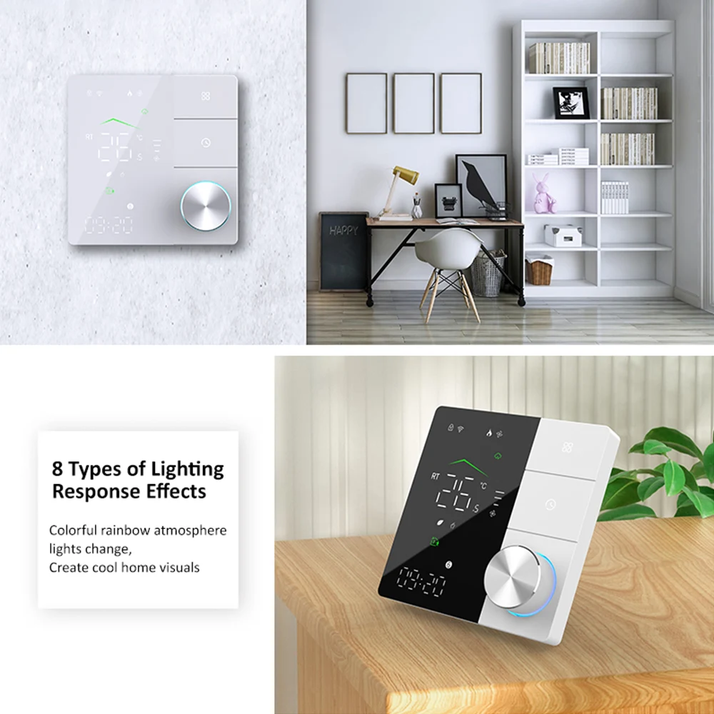 Pengatur suhu AC cerdas WIFI, termostat untuk pemanas pendingin dapat diprogram katup termostatik Google Home Alex