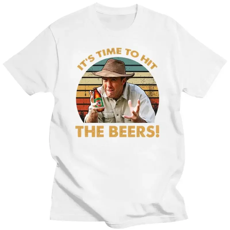 Humor Clothing It'S Time To Hit The Beers Vintage T-Shirt Russell Lovers Coight Fan Graphic T Shirt All Aussie Adventures Camisa