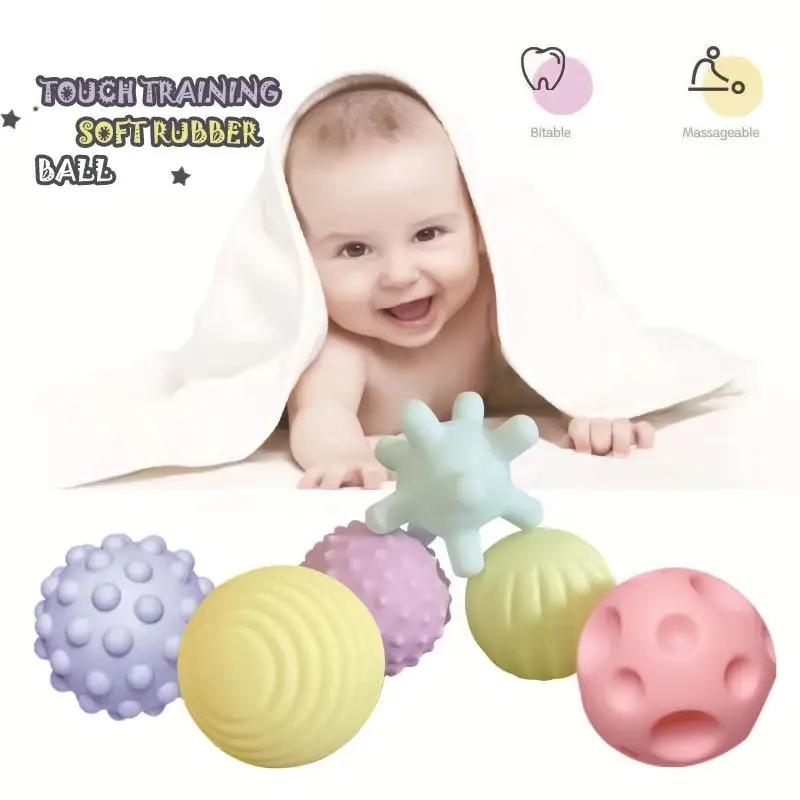 ของเล่นเด็ก Sensory Balls สําหรับเด็ก Textured Hand Touch Ball นวดนุ่มทารก Rattle Senses ของเล่นคริสต์มาสของขวัญ