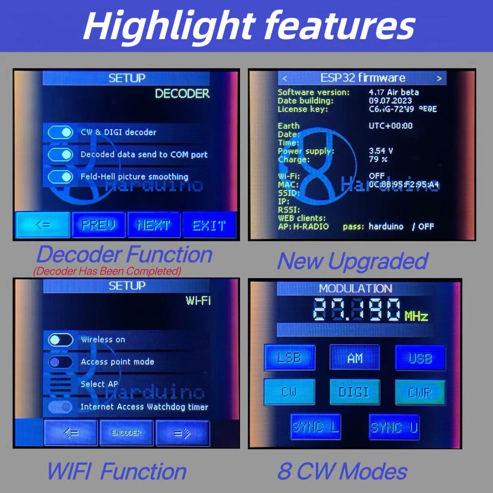 Imagem -03 - Receptor de Rádio Portátil Full Band Ats25max Decodificador v2 Tela Sensível ao Toque Modulação de Frequência Ham Decodificação cw Wifi Lna bt