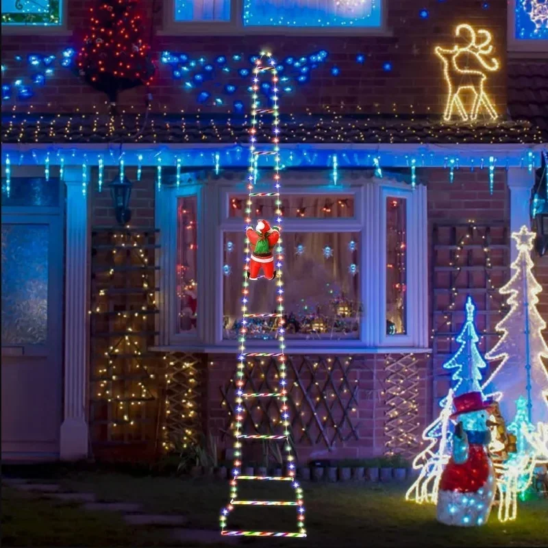 

LED Christmas Ladder Lights with Santa Claus Doll String Light with Remote for Indoor Outdoor Home Garden Christmas Decor