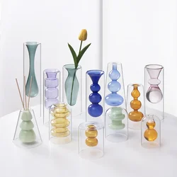 Reed Diffuser Bottle Aromatherapy Glass Empty Refillable Glass with 4Pcs Brown Reed Sticks for Oil Fragrance DIY Crafts Decor