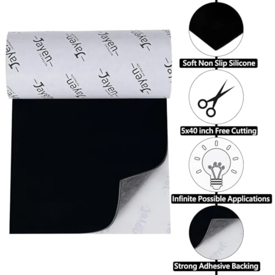 Non Slip Self Adhesive Silicone Cuttable Furniture Pads - 5x40 inch Versatile Non-Slip Silicone Pads for Variety of Objects, Ap