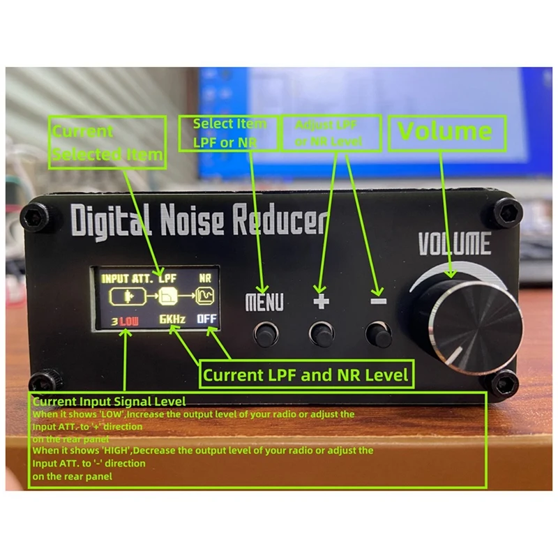 Audio Signals Digital Noise Reducer Low Pass Filter(LPF) For HF Radio Shortave,Built-In Speaker