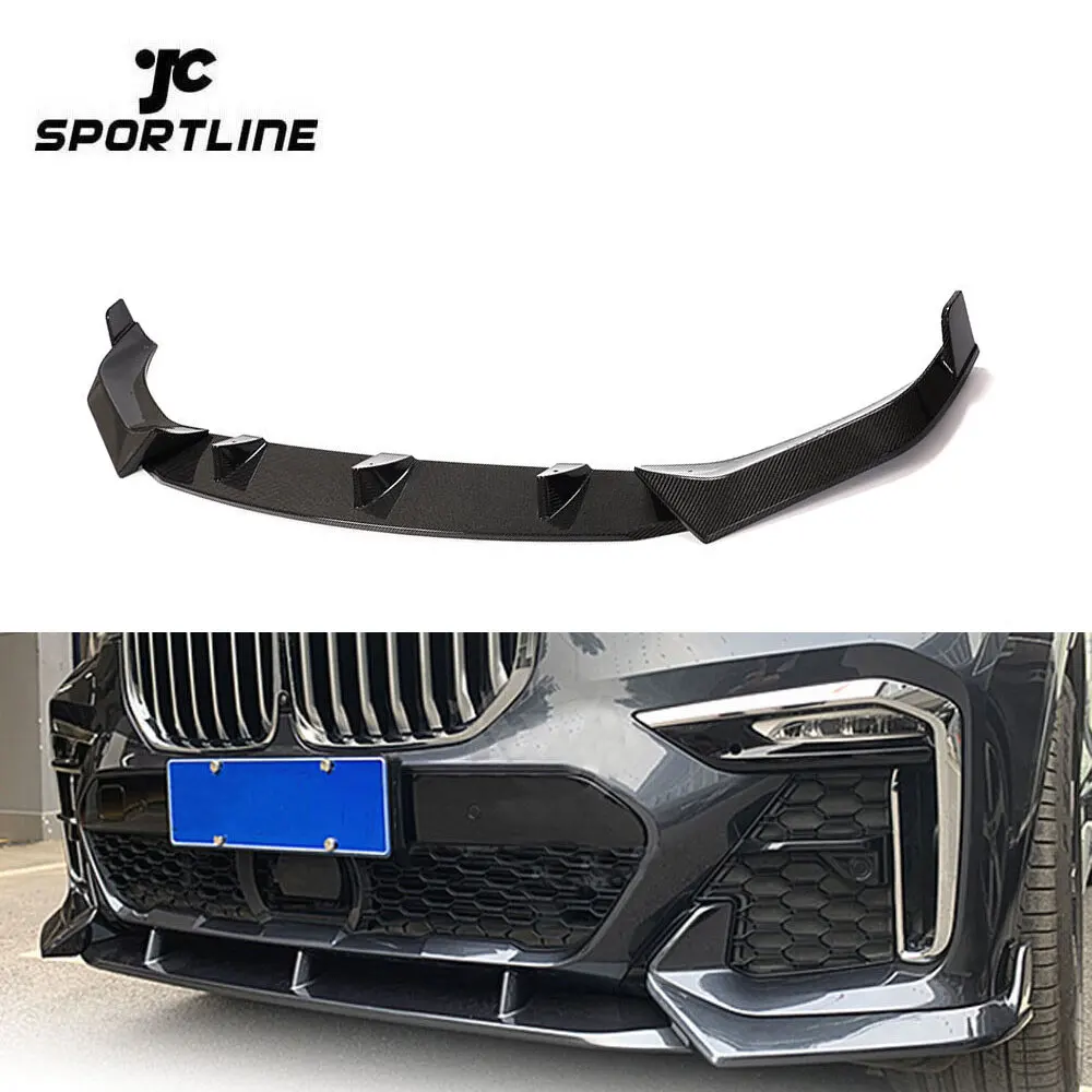Vacuum Carbon Fiber X7 G07 Car Bumper Front Splitters For BMW X7 M50i Sport Utility 4-Door 2020 2021