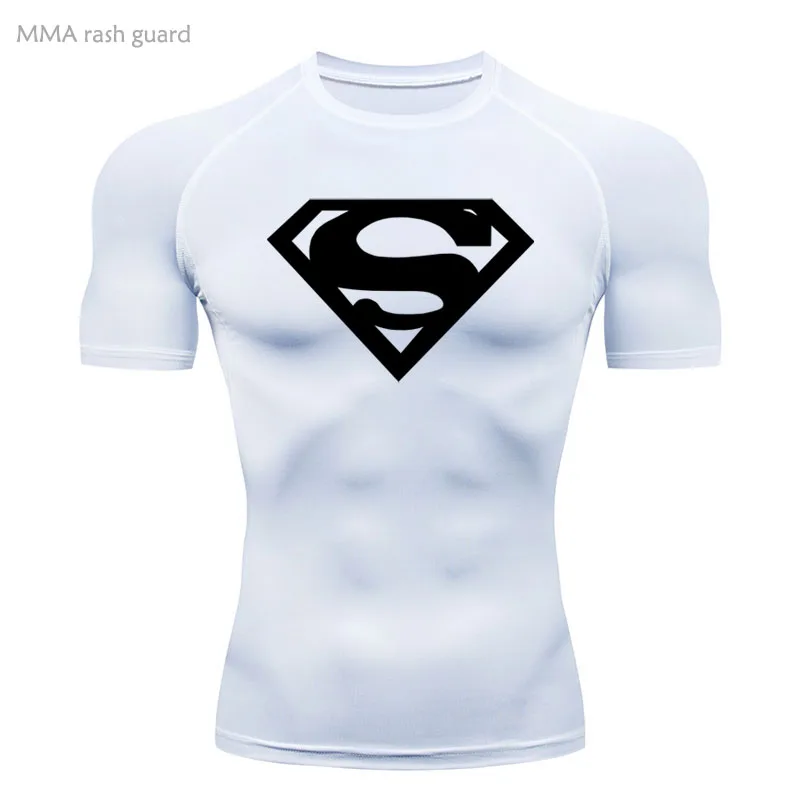 Compression Shirt Running T Shirt Men Summer Sports Top Gym Wear Workout Dry Breathable Activewear Fitness Muscle Shirt 4XL