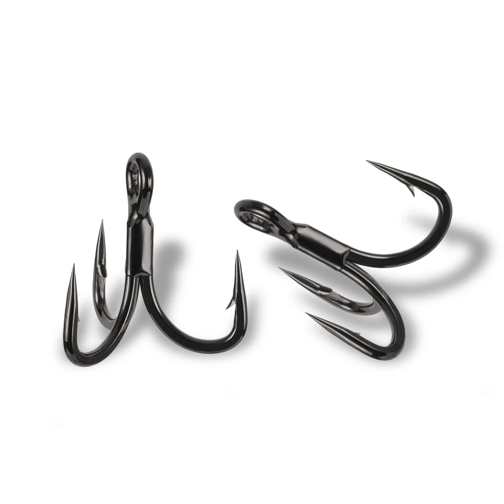 

Bulk Treble Hooks High Carbon Steel 4X Strong Fishing Hook Triple Anchor Hooks for Big Game Bluefish Salmon