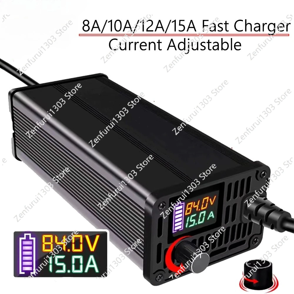 

10A 15A 24V 48V 58.4V 72V 60V 84V Li-ion Lifepo4 Lithium Battery Charger Curren Adjust 13S 54.6V Fast Charge 8S 16S 20S 24S part
