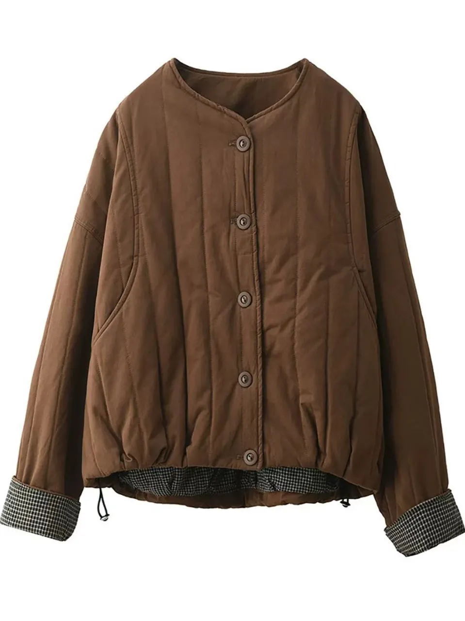 

Женское свободное зимнее пальто Thiened Cotton Jaet, теплое художественное длинное пальто с хлопковой подкладкой, круглое, Ne, удобное для поездок на работу