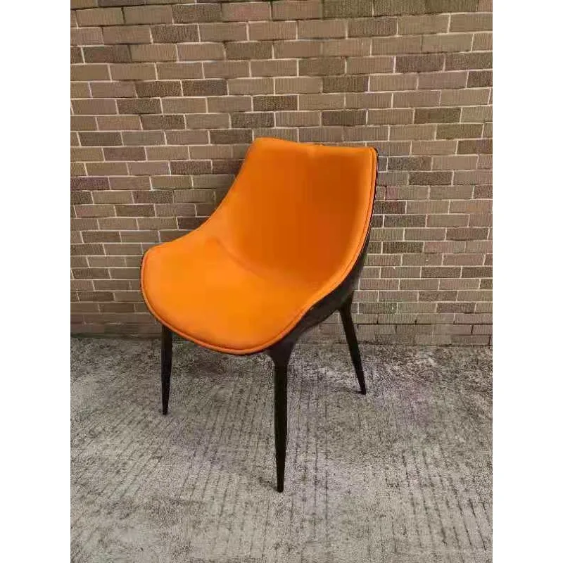 

Home Nordic restaurant Modern minimalist leather stool backrest Internet celebrity makeup light luxury