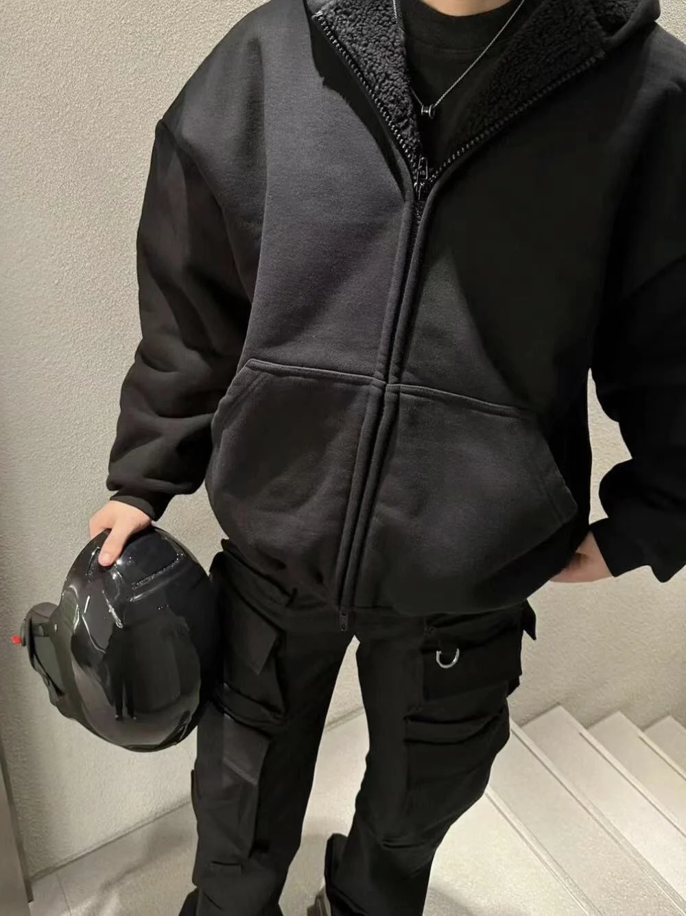 

Утепленная теплая куртка из овечьей шерсти с капюшоном на молнии, зимняя новинка, для сноуборда, со светоотражающим буквенным принтом, свободный крой, хлопок...