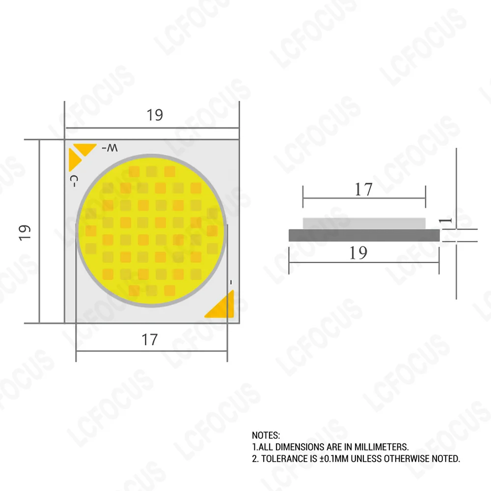 Imagem -05 - Índice de Reprodução de Cores ra 90 Cob 1919 Duas Cores 48w 60w 72w 24+24w 30+30w 36+36w Branco Quente Branco Frio 2700k 6000k Aplicável a Lâmpadas Led Downlights Holofotes Luzes de Trilho