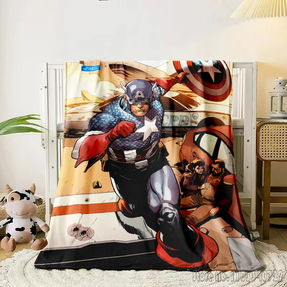 Marvell Captain America Movie 3D Printed Home Kids Blanket Throw for Bed Sofa Decor Fleece Nap Blankets Boys Girls Children Gift